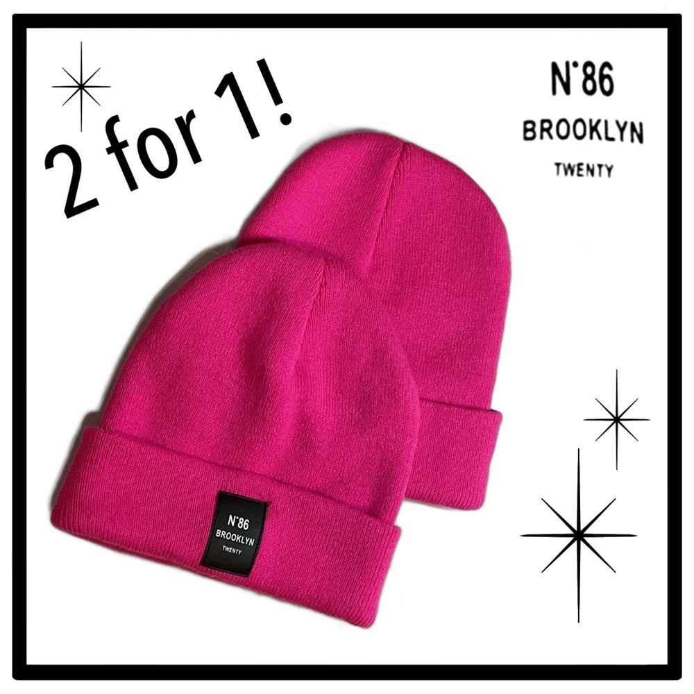 Fuschia beanie 2 for 1